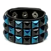 New Fashion Leather Button Adjustable Wide Bracelet Unisex Gothic Punk Bohemian Hip Hop Rock Men's And Women's Bracelet Jewelry 4