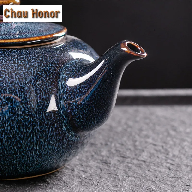 680ml Dehua Retro Temmoku Glaze TeaPot Large Capacity Personal Handmade Teapot Home Teaware Tie Guanyin Chinese Teaset Ceremony