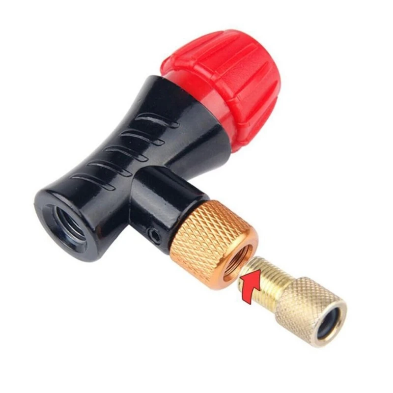 

Aluminum Inflatable Bottle Adapter Gas Bottle Bikes Adaptador Bike Inflator Head Tire Inflator Tools CO2 Bike Pump Head