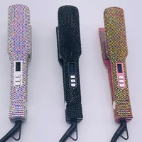 Hair Straightener Plancha Para Cabello 2 Inch Flat Iron with Rhinestones Professional Titanium Straightener Iron Heat-up 480℉ 1