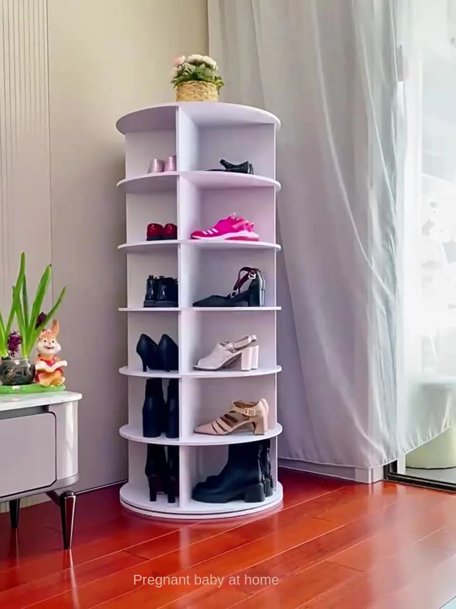Multifunctional rotating shoe rack storage rack household bag toy floor ...
