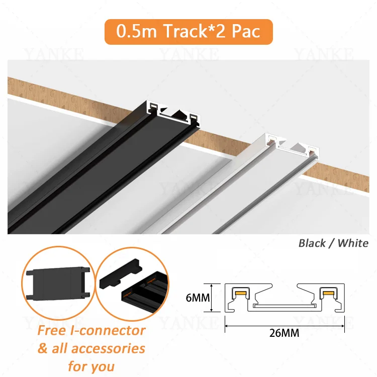 ตัวเลือกสินค้า ไฟราง LED แม่เหล็ก 6 มม. ทันสมัย ปลอดภัย ติดตั้งง่าย