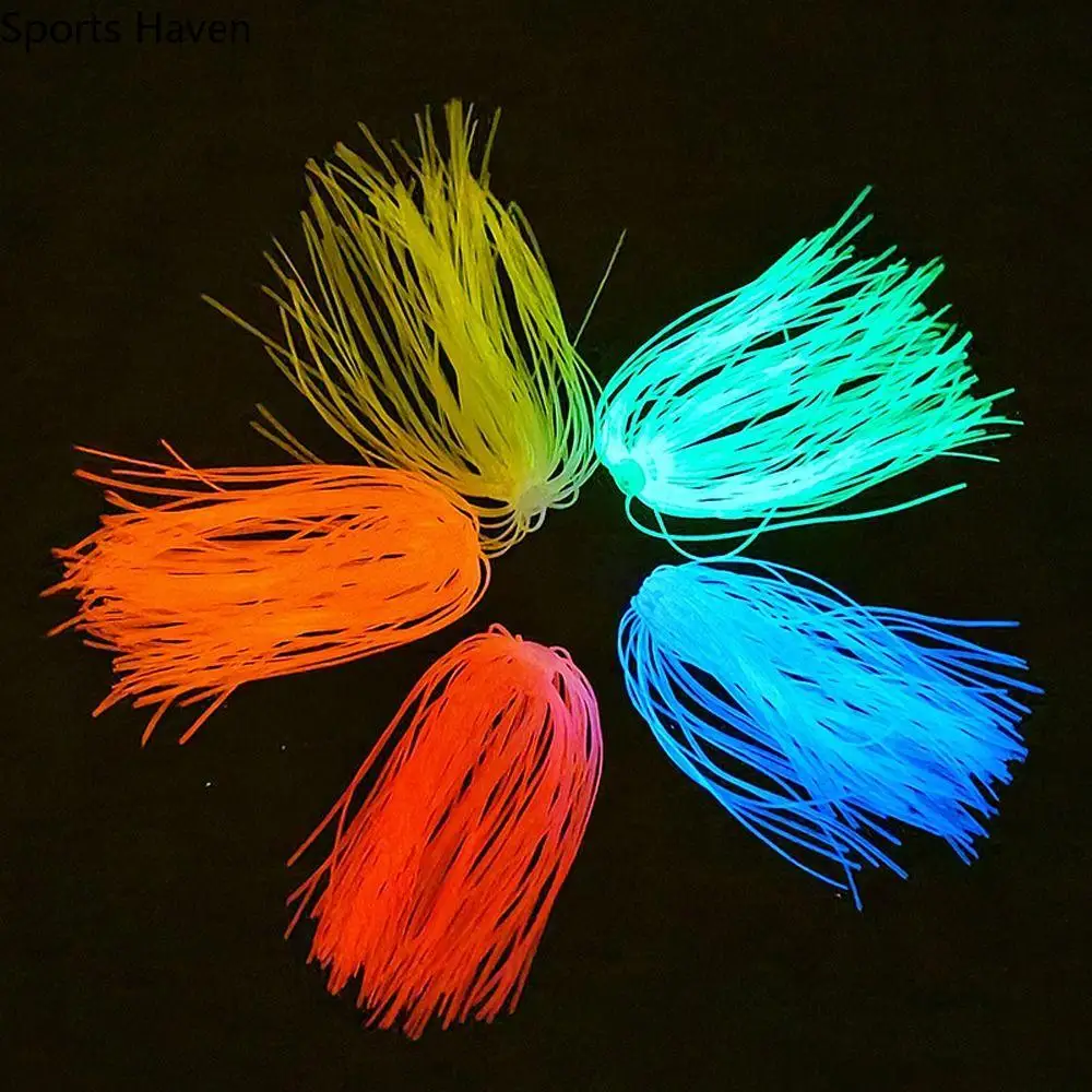 

Luminous Fishing Umbrella Skirts 88 Strands Glowing Lure Silicone Skirts 65mm Replacement Silicone Jig Skirts