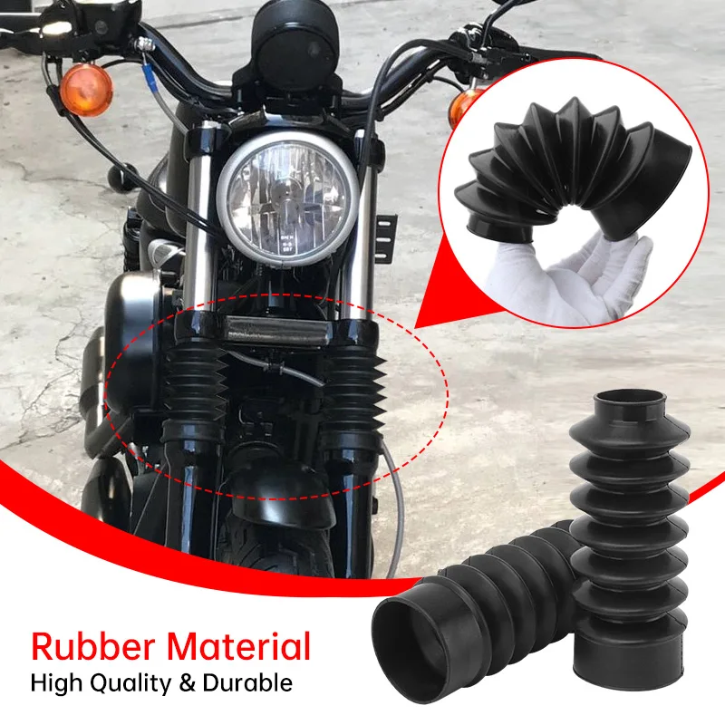 Set universale per forcella da moto – lunghezza 11, copertura in gomma per forcella moto, ghette per stivali Harley, Yamaha, Norton, Honda, si adatta a tutti i modelli di moto