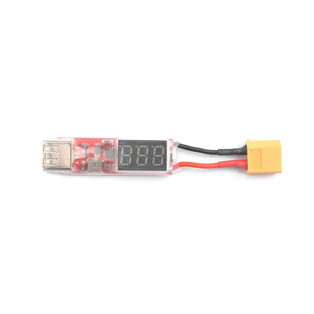 LAPOOH Convertitore da Batteria al Litio Lipo 2S-6S A Caricabatterie USB con Scheda Adattatore Display Tensione per Proteggere Le Funzioni del Telefono, XT60 Facile da Installare Facile da Usare