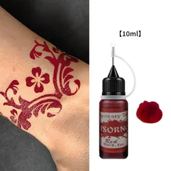 Organic Brown Henna Tattoo Cream for Easy Application and Quick Cleanup - Perfect for Temporary Tattoos and Special Events (Deep red)
