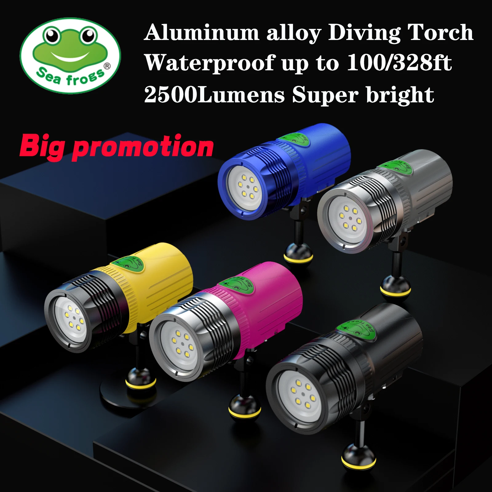 Seafrogs 2500 Lumen Torcia Subacquea Led Fotografia Luce Video Subacquea 100M Lampada Torcia Tattica Impermeabile
