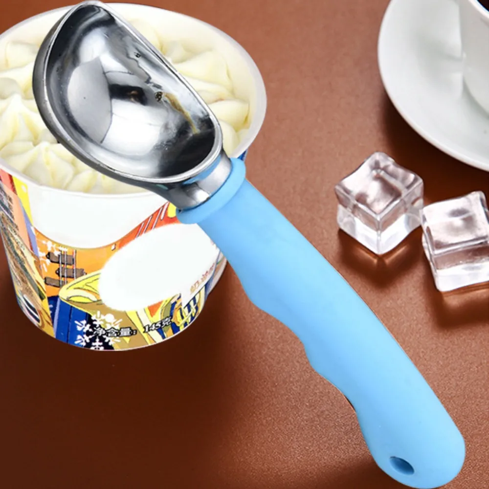 

Metal Ice Cream Scoop with Comfortable Handle Easy to Use Ice Cream Spade Heavy Duty Black and Blue Icecream Scooper
