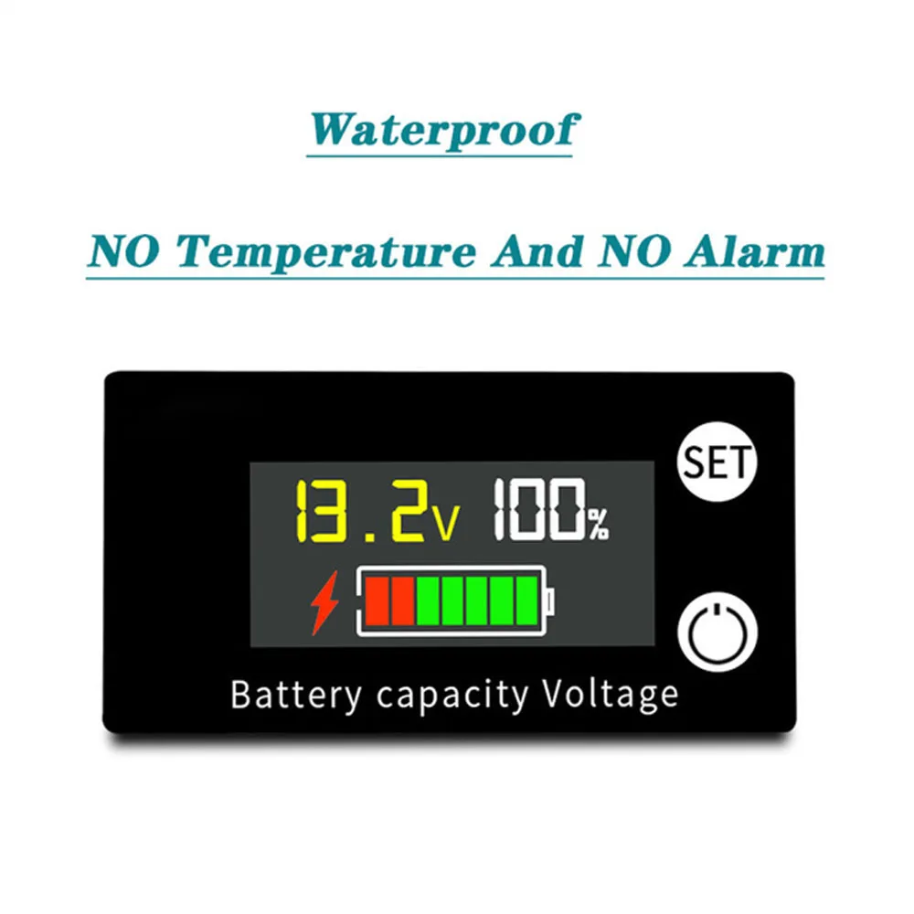 

Battery Capacity Indicator DC 8V-100V Lead Acid Lithium LiFePO4 Car Motorcycle Voltmeter Voltage Gauge 12V 24V 48V 72V 6133A