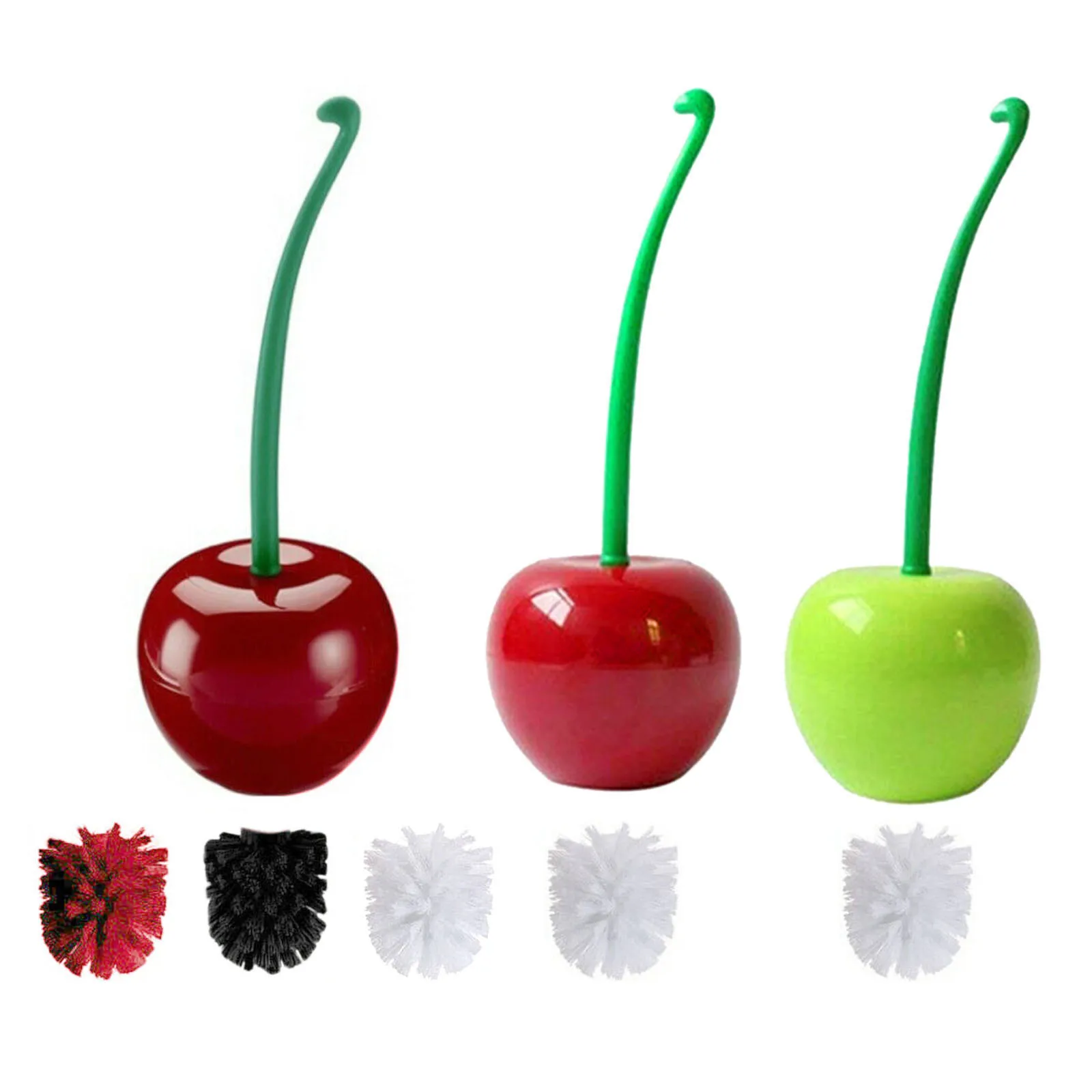 Creative Toilet Brush Set Cherry/Apple shape Brush Lovely Cute Scrub Thick Head Thoroughly Clean commode 1pc