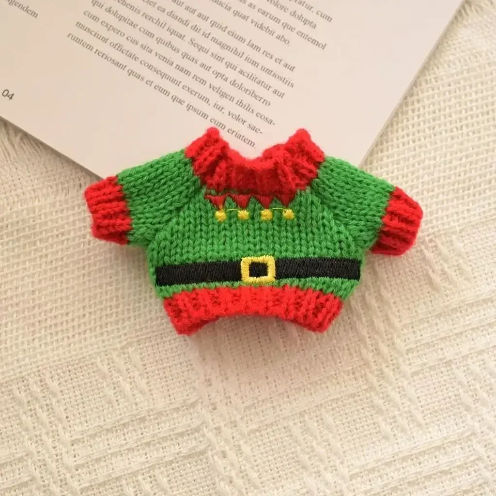 thumbnail image 1 of Lindos mini muñecos de peluche, ropa, atuendos, accesorios para muñecas Labubu, suéter de punto navideño, regalo para niños, accesorios para muñecas de 17 cm, 1 of 5