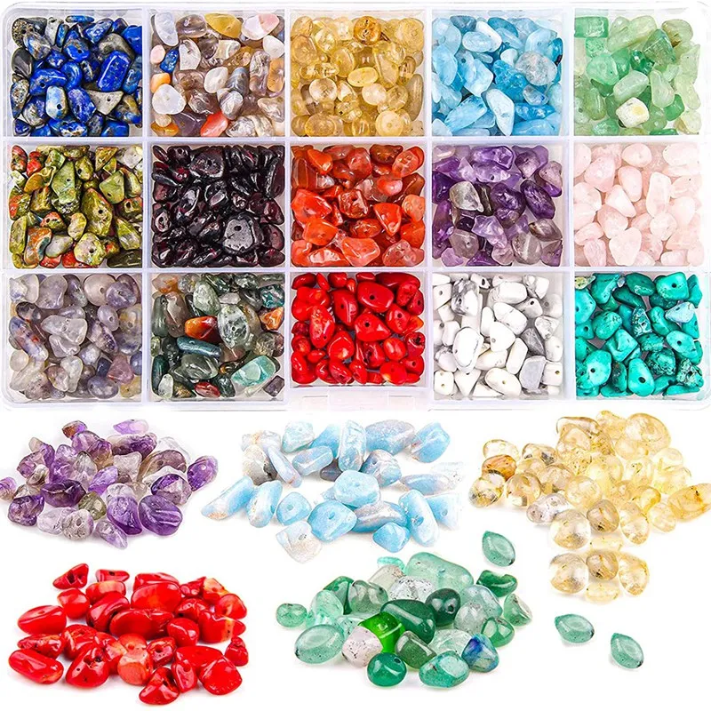 

More Than Natural Gravel Beads,Used In Jewelry Making Supplies,DIY Bracelet Necklace Waist Craft Including Box