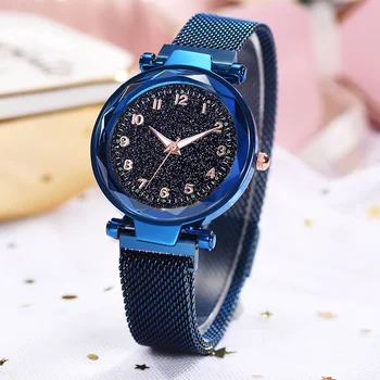 Luxury Women Watches Fashion Starry Sky Ladies Quartz Clock Luxury Magnetic Mesh Female Wristwatch Best Watch for Gift 시계