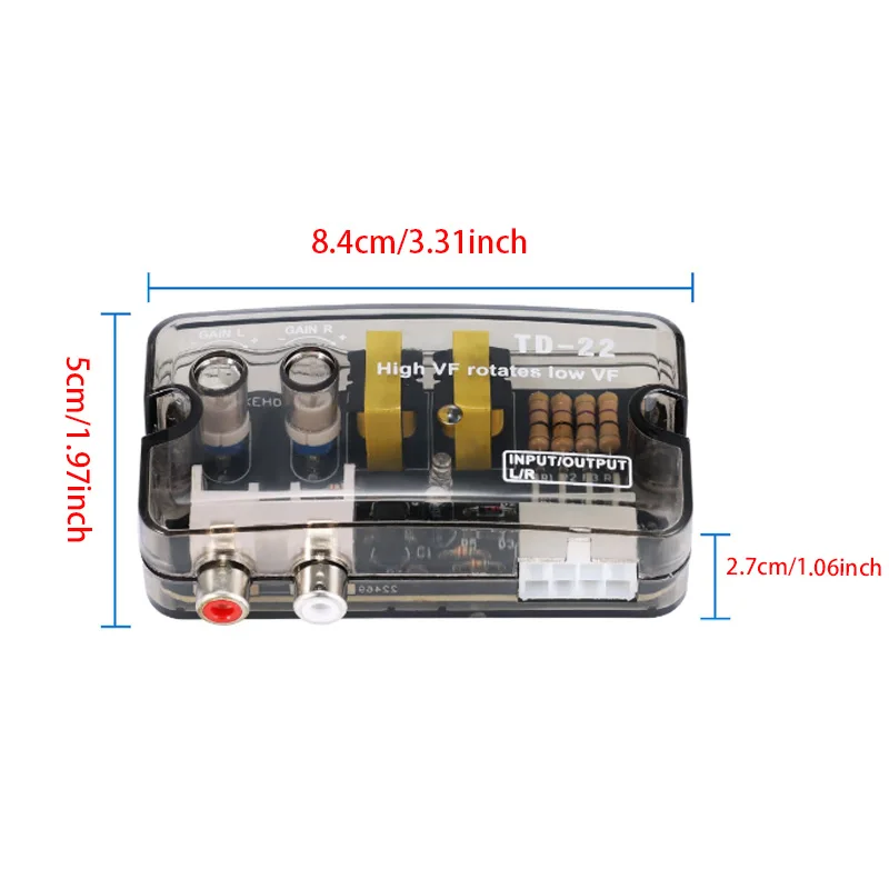 RCA Stereo High To Low Adjustable Frequency Line Speaker Level Converter Adapter 12V Auto Car Audio Converter Car Accessories
