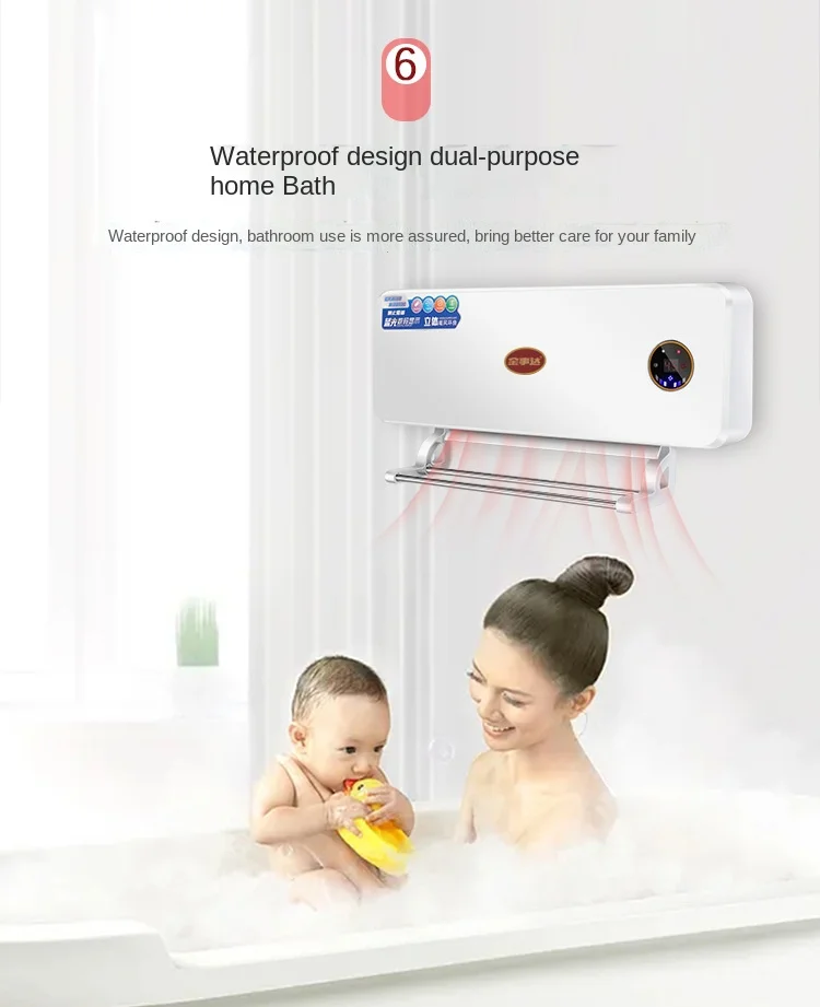 Calentador de pared multifuncional para el hogar, calefactor de cerámica  con ventilador, calentador eléctrico inteligente móvil con Control remoto  en el baño - AliExpress