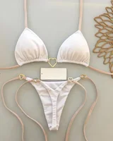 Sexy Halter Solid color Bikini Set Women's Swimsuit Two-piece Triangle Thong Swimwear Bathing Suit Brazilian Biquinis - Image 5