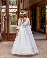 Elegant First Communion Gowns Flower Girls Dress Bow Formal Gowns Tulle Kids Birthday Party Wedding Dresses Ariety of Styles 5