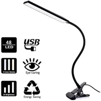 5W LED Clip on Desk Lamp with 3 Modes 11 Brightness  2M Cable Dimmer 14 Levels Clamp Table Lamp 1