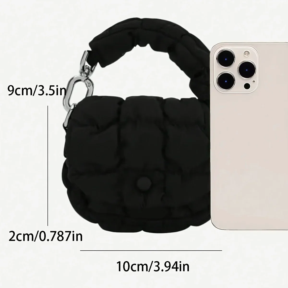 Marsupio mini cloud alla moda, leggero, solido, con chiusura sicura a bottone, portamonete decorativo e tasca per cuffie._voghion.com