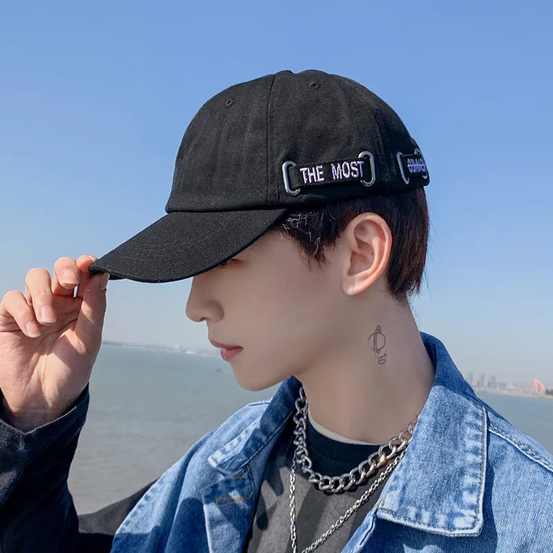 

2022 Fashion Alphabet Men's Caps Ins Popular Korean Cool Youth Summer Outdoor Sunshade Sun Hat Soft Top Baseball Cap
