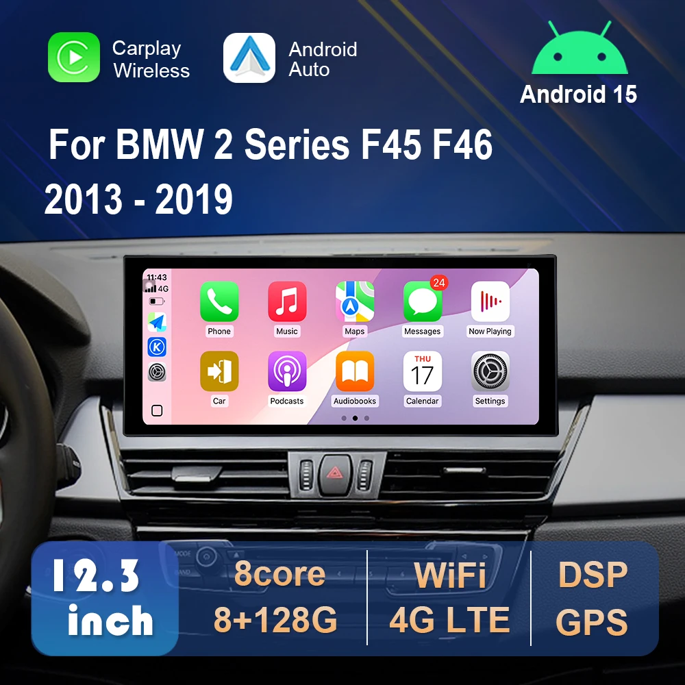 МультимедийнаясистемаAndroid16сCarPlay,HDсенсорнымэкраноми4GдляBMW2серииF45F46(2013-2019)—автомагнитола,видеоплеер,DSP-AliExpress34