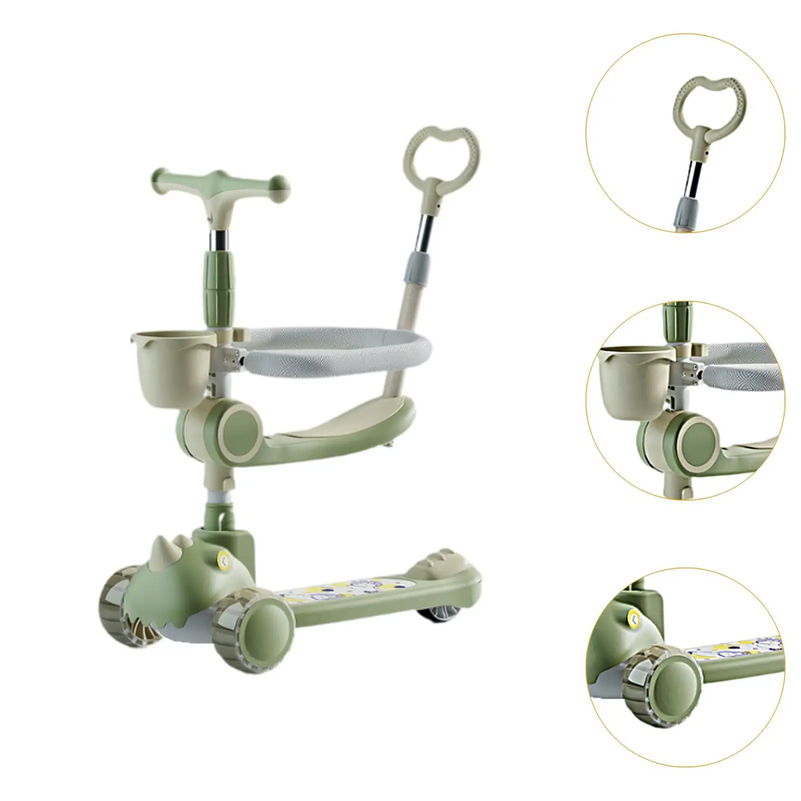 Foldable Kick Scooter Strong Load Capacity Toy Mini Scooter LED Wheel Lights