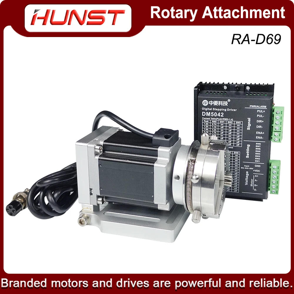 

HUNST Rotary Attachment Diameter 69mm Device Fixture Gripper Three Chuck Rotary Worktable for Laser Marking Parts Machine