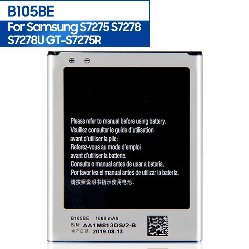 

Replacement Phone Battery B105BE For Samsung Galaxy Ace 3 LTE GT-S7275 S7275B S7275T S7275R S7278 S7278U SGH-T399 B105BU 1800mAh