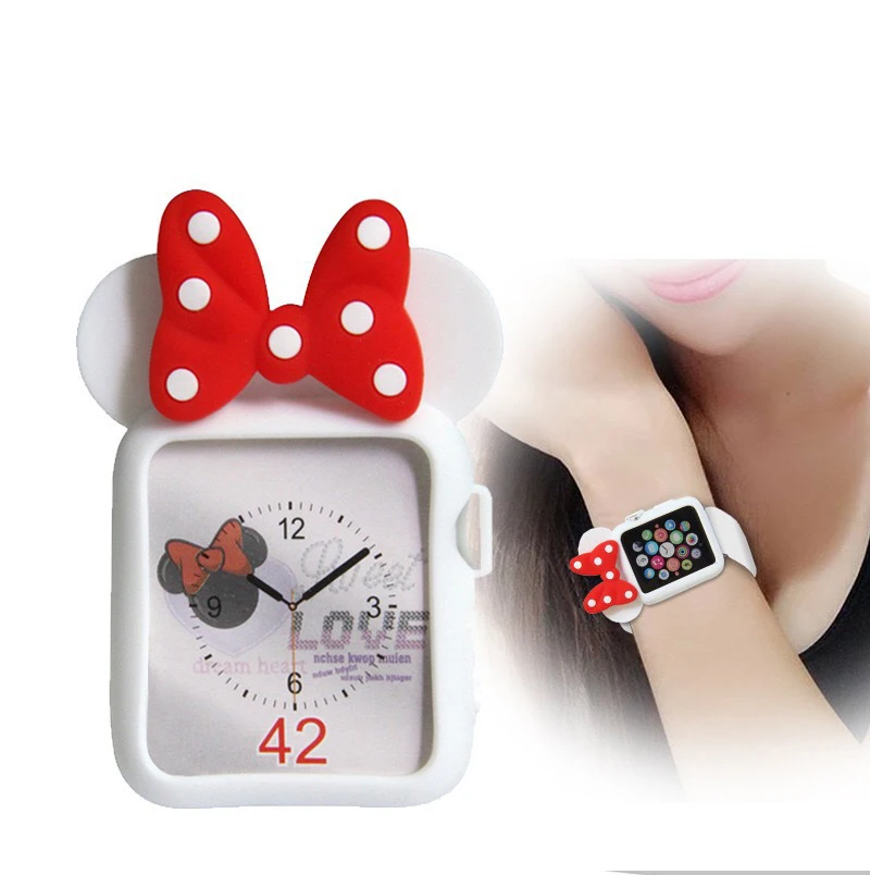 Disney Minnie Mouse Cartoon Silicone Case for Apple Watch Series