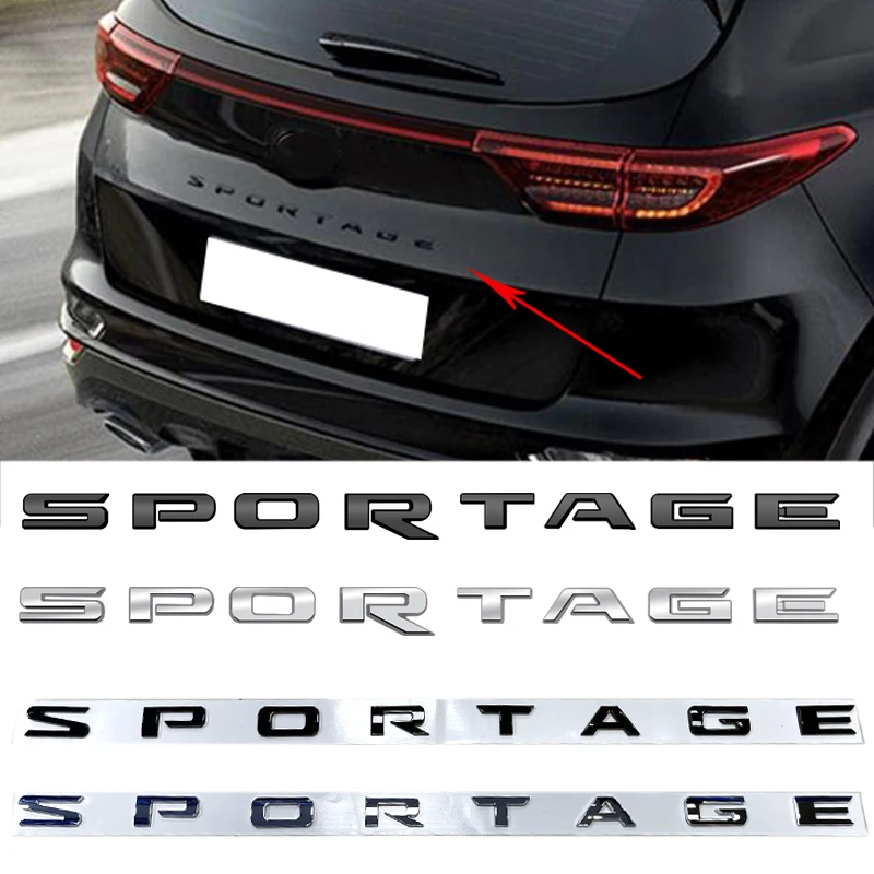 ABS Letter Emblem Car Styling for Kia Sportage Stickers Rear Trunk Body