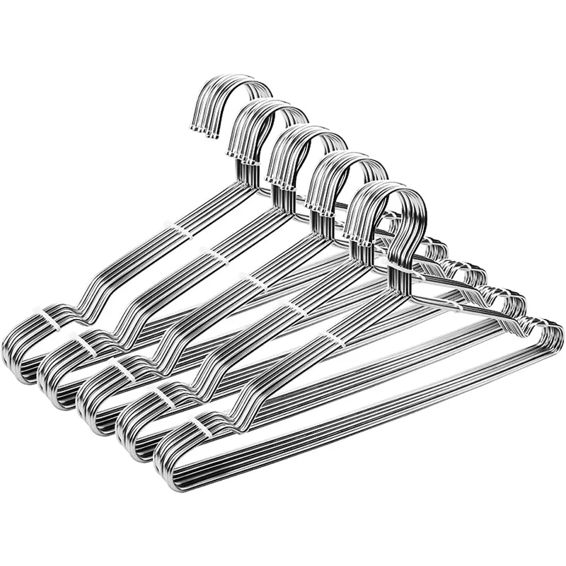 Clothes Hangers 50 Pack Coat Hangers 17.7 Inch Large Bulk Wire Non-Slip Heavy Duty Clothing