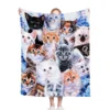 Cute Cat Microfiber Blanket Super Soft Throw Blankets For Bed Bedspread Sofa Decorative Camping Picnic Winter Warm Blanket 3