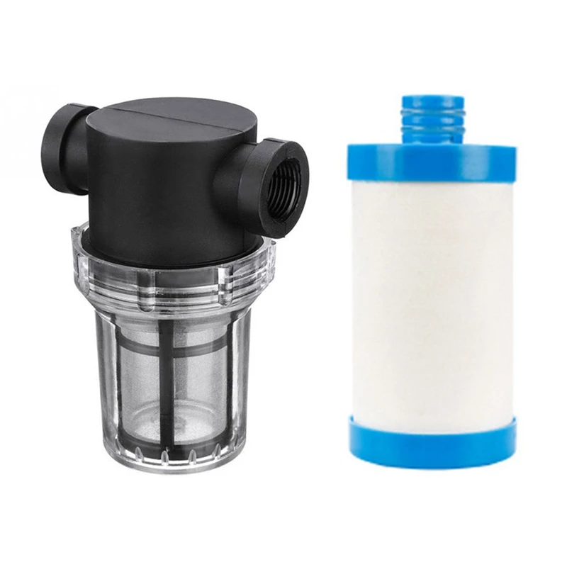 2 Set Water Filter Front Tap Water Purifier Mesh Strainer Pump Filter Irrigation High Flow Pipeline Filter, 142X113x55mm &