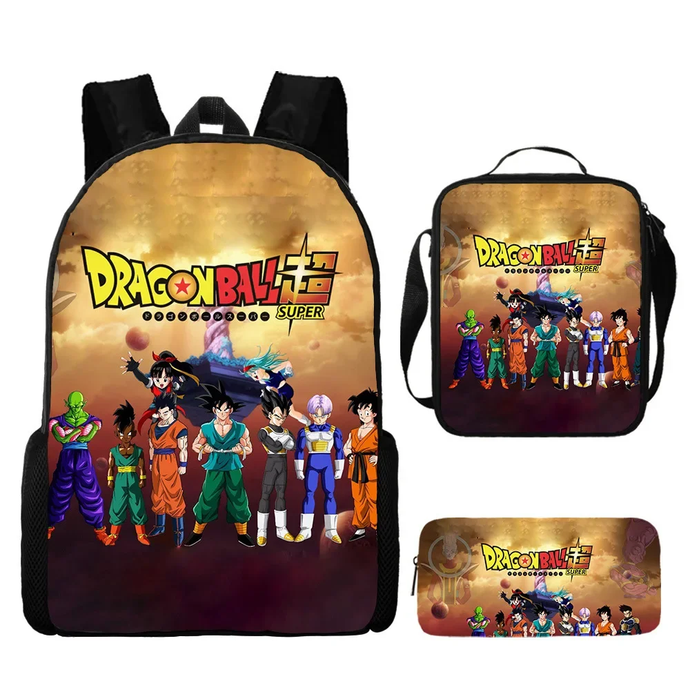 

3PCS Dragon Ball Z Popular Goku Vegeta Super Backpacks For Teenagers Violetta Bag For Children Girls Boys Gifts School Bookbags