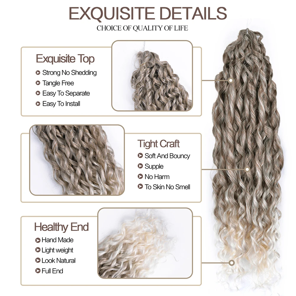 22" Jessica Hair Deep Wavy Twist Synthetic Crochet Hair Curly Braiding Extensions 15