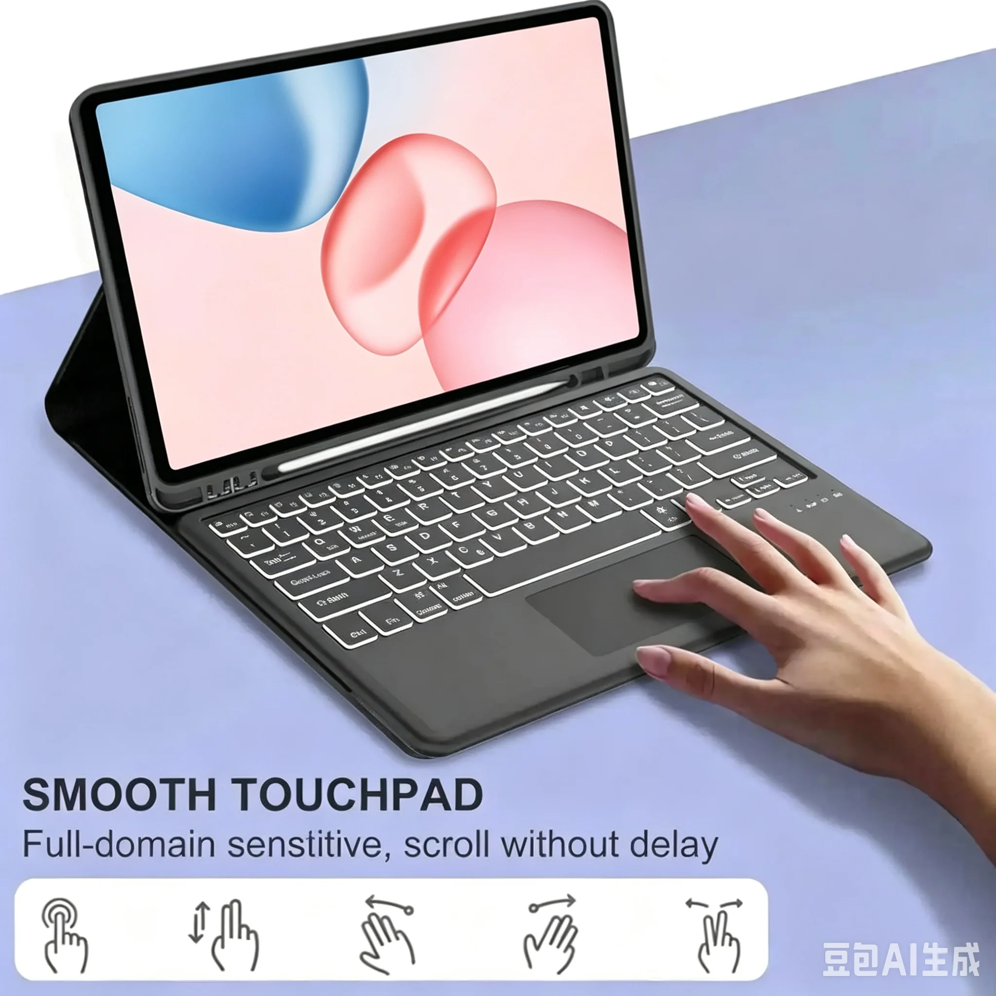 Enhanced Tablet Protective Stand Case with Detachable Keyboard and Smart Folio Design