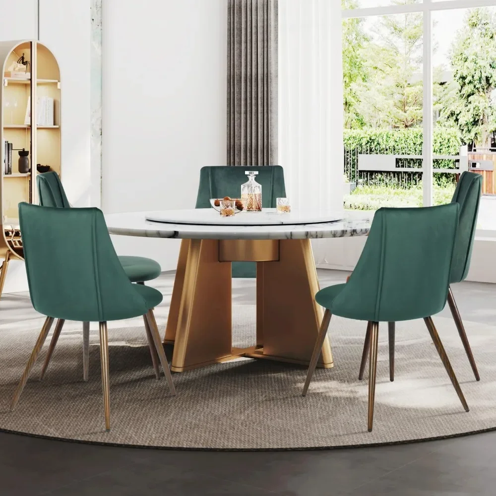 

Dining chair set of 2 modern upholstered feature chairs with soft seat/metal legs kitchen side chairs for kitchen dining room