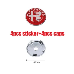 Set of 4 Car Wheel Center Hub Caps Sticker Badge Tire Rim Covers - Premium Design (60MM silver caps - 2)