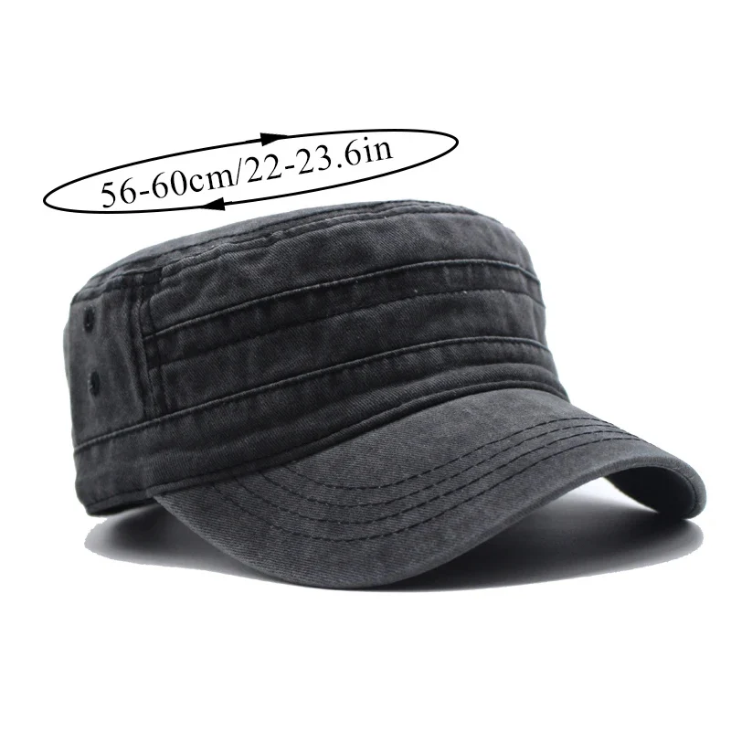Hat Men Fishing Retro Do Old Wash Jeans Big Head Bib Flat Top Hat Outdoor Casual Tie-In Female Cap Trend European And N Style flat cap fishing hat cap hat flat vintage cap