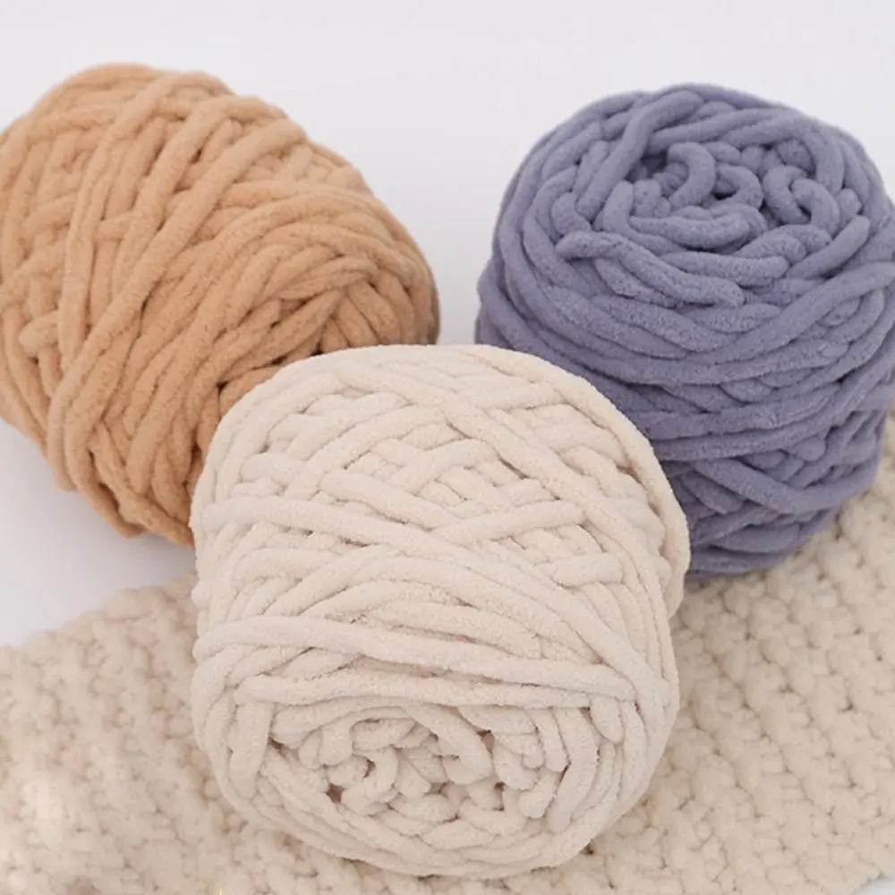 Handmade Knitting Acrylic Yarn 100g Colorful Wool Crochet Yarn Soft Ice Strip Line Braided
