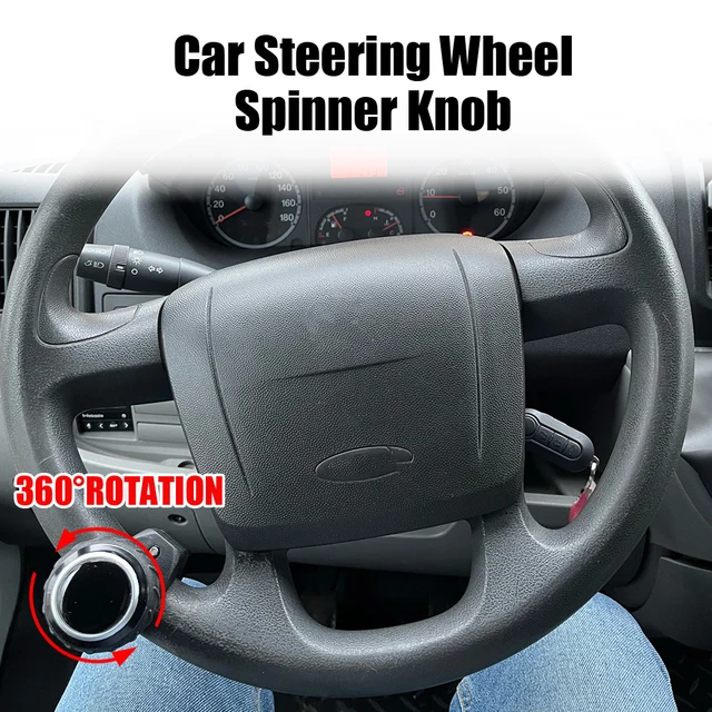 2-Pack Black Steering Wheel Spinner Knobs - Suicide Knob For Easier Driving