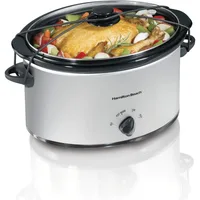 7-Quart Portable Slow Cooker Serves 8+, Dishwasher Safe Crock, Lid Latch Strap for Travel, Brushed Silver, Multi-functional Pot 1