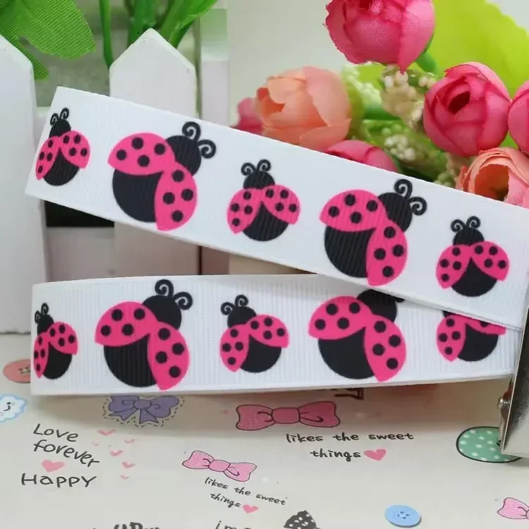 DHK 22mm 10yards Koala Elephant Animals Printed Grosgrain Ribbon Accessories Headwear Decoration Collar DIY Sewing Craft B2414