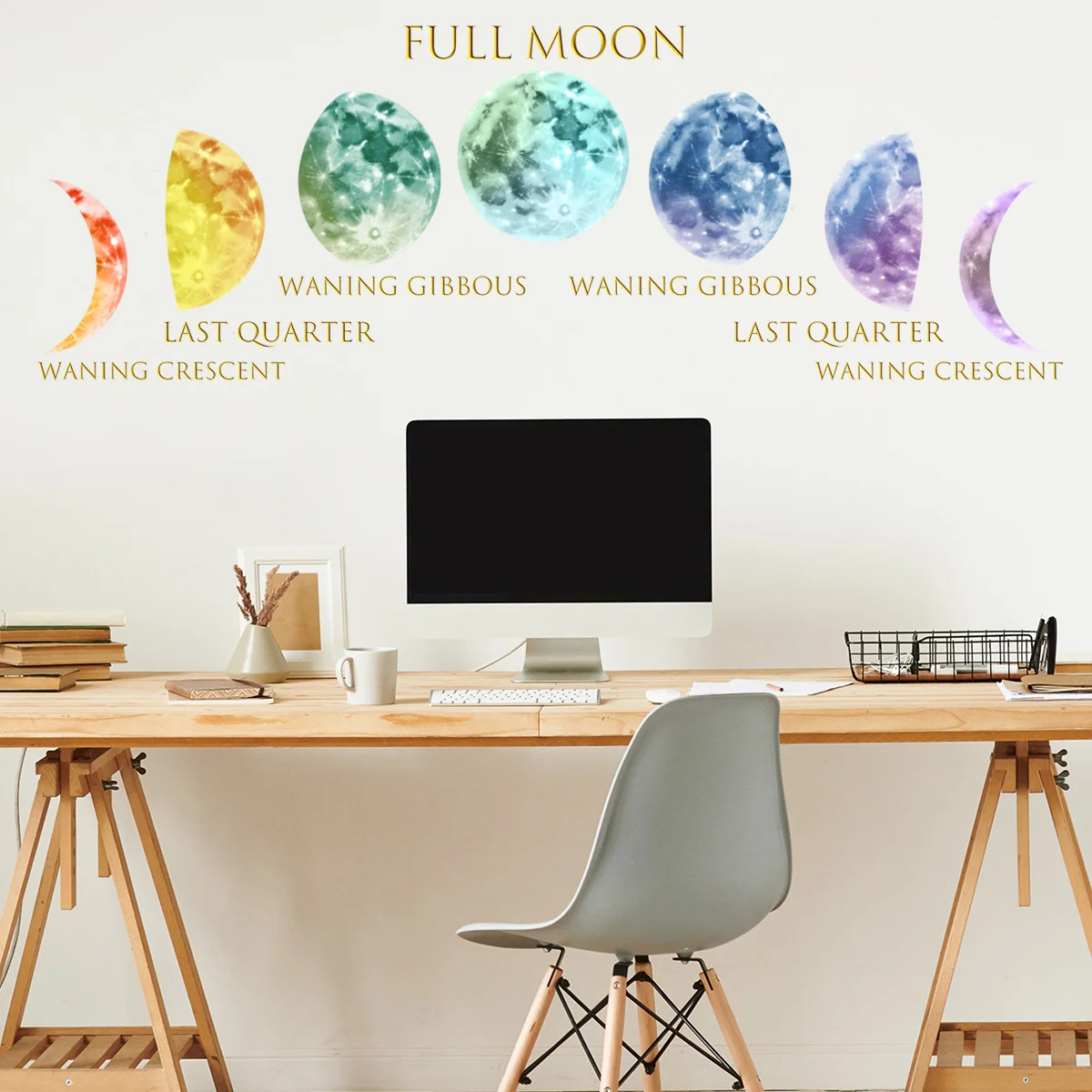 

Мечтательная луна, воск и углубление, Настенный декор для гостиной, настенные наклейки, креативное украшение, образовательные наклейки, Настенная Наклейка