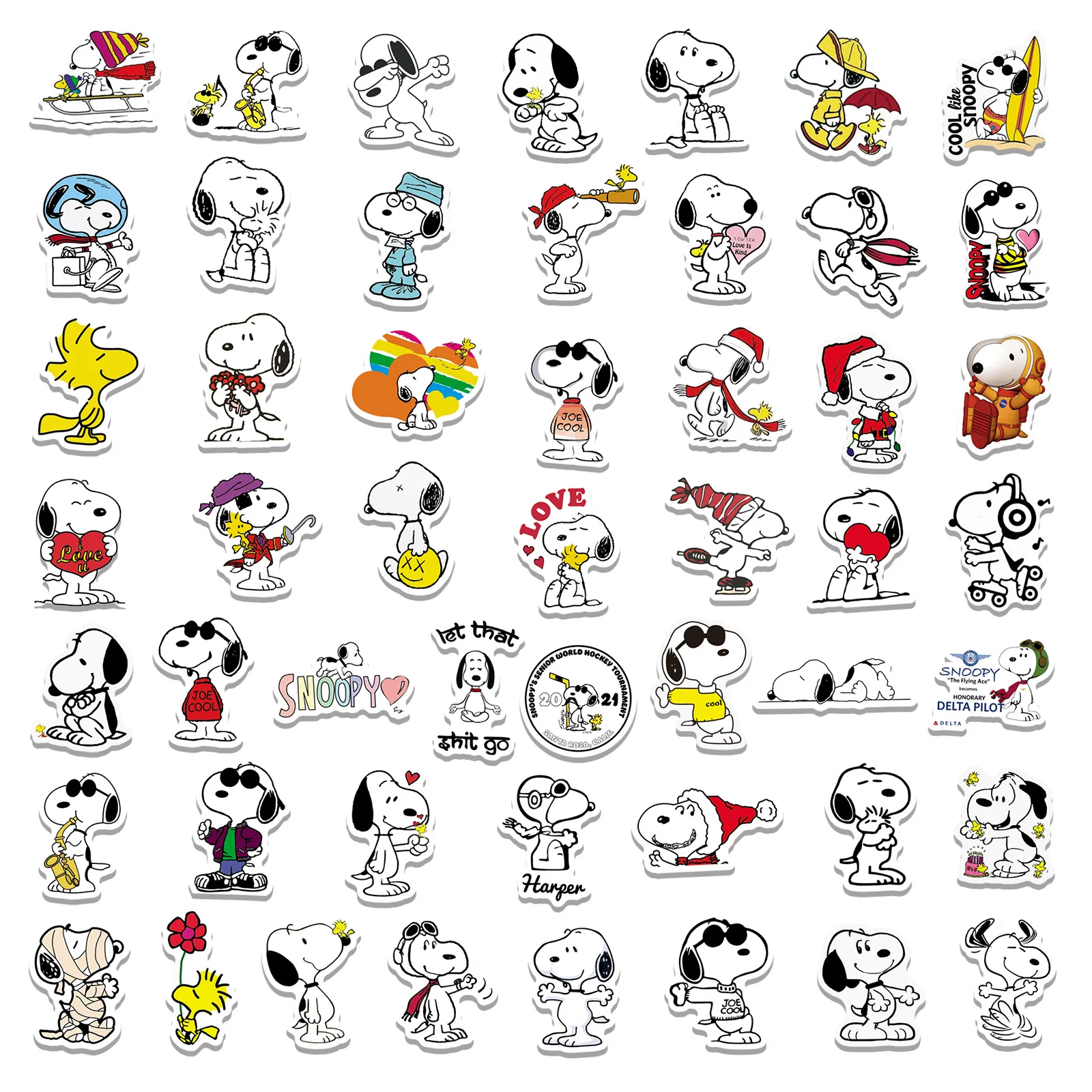 Dog Stickers 50PCS Snoopy Waterproof Graffiti for Water Cup Luggage Laptop