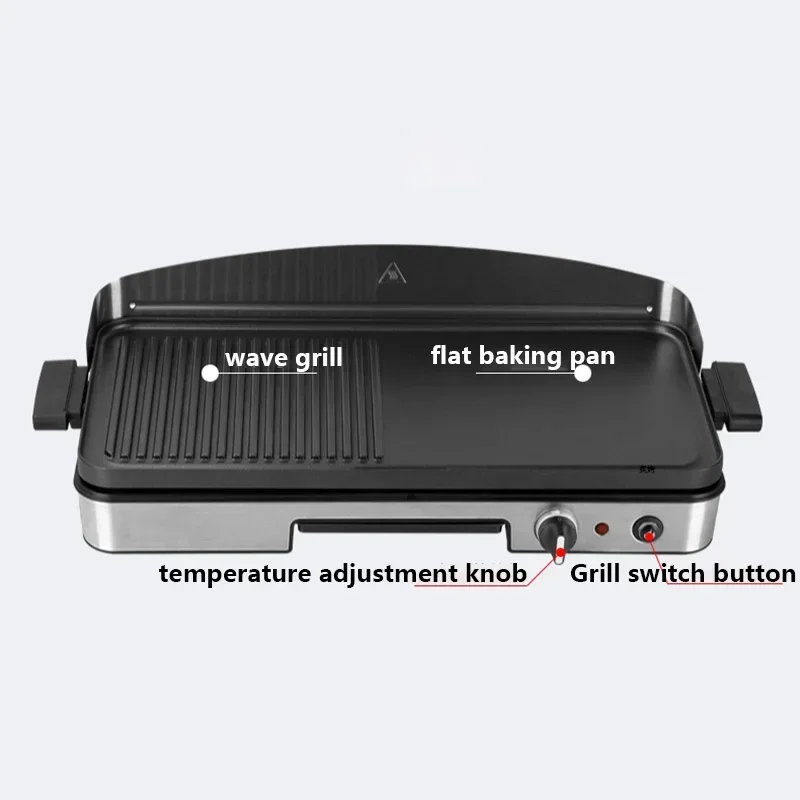 Griddle electric griddle teppanyaki commercial household grilled steak machine desktop griddle Korean frying pan 6