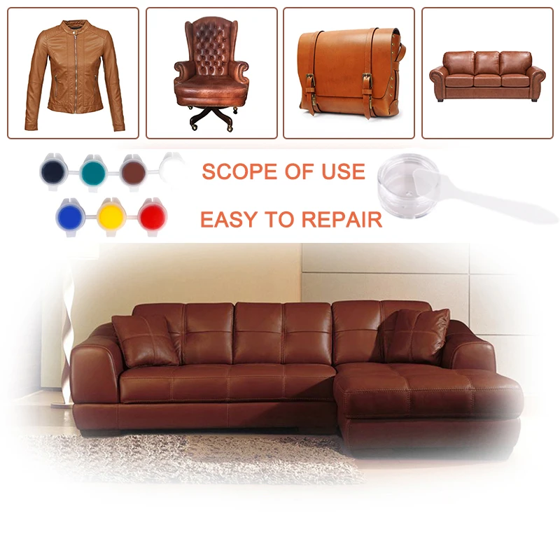 Car Restorer Paste Liquid Skin Leather Repair Kit No Heat Leather Repair Tool Auto Car Seat Sofa Coats Holes Scratch Cracks Rips Restorer Cream