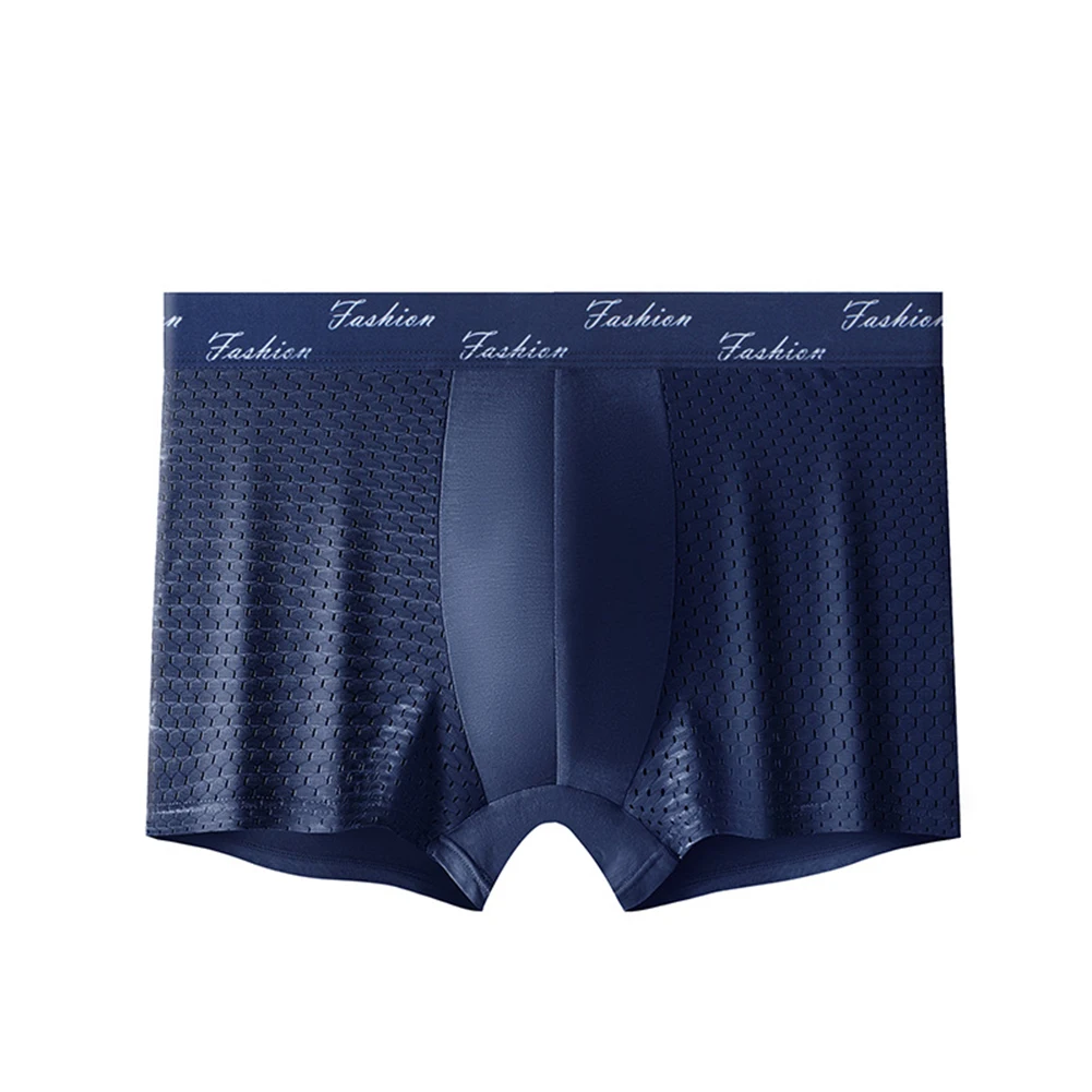 

Men's Ice Silk Thin Boxer Mesh U Convex Pouch Underwear Boxer Briefs Soft Comfortable Trunks Calzoncillos Hombre Boxershorts