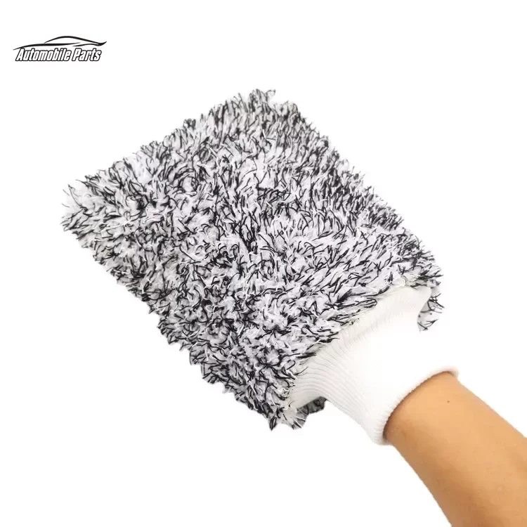 Double-sided Car Thickening Plush Car Cleaning Gloves Microfiber Absorbent Cleaning Coral Fleece Large Washing Gloves