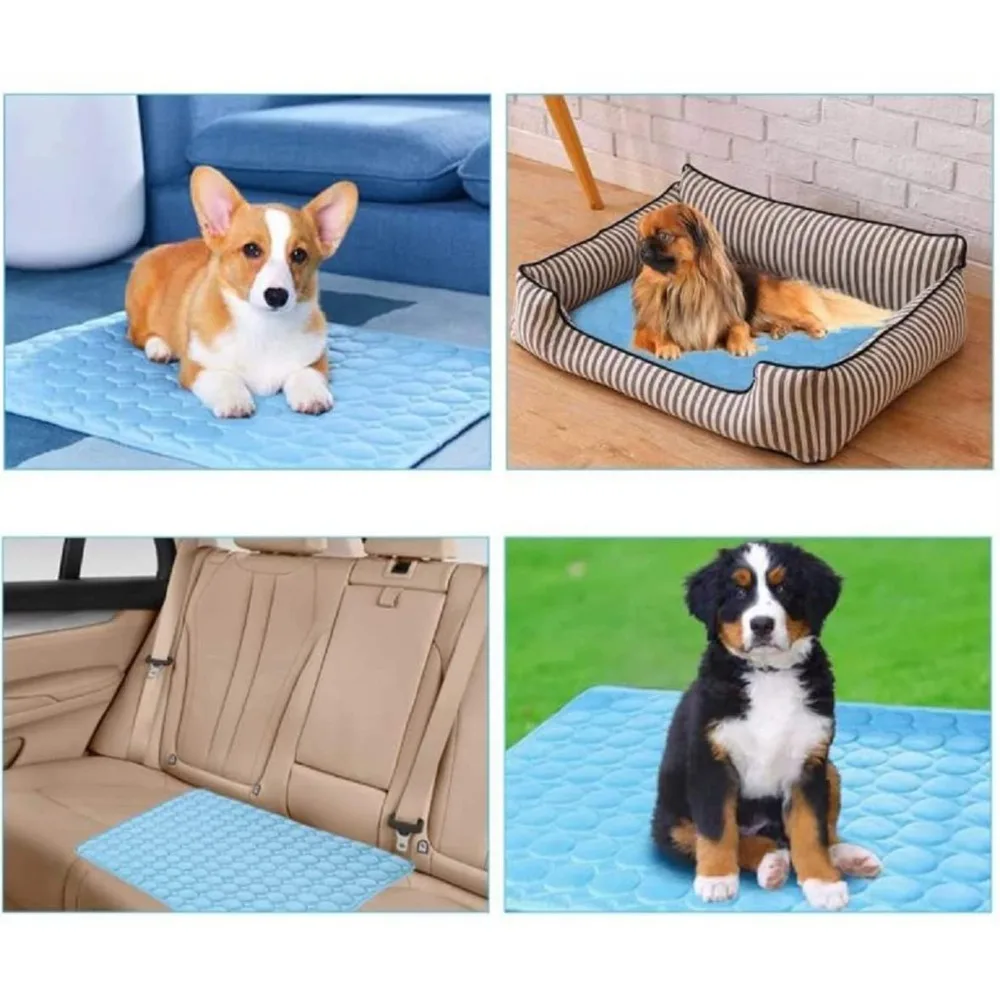 Pet Cooling Mat Pet Summer Cooling Pad Self-Cooling Ice Silk Pet Bed Dog Cat Nest Breathable Cooling Sleeping Pad